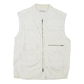 CAPE UNION Mens White M Cotton Blend Jacket Regular Fit Zip Utility Vest