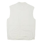 CAPE UNION Mens White M Cotton Blend Jacket Regular Fit Zip Utility Vest