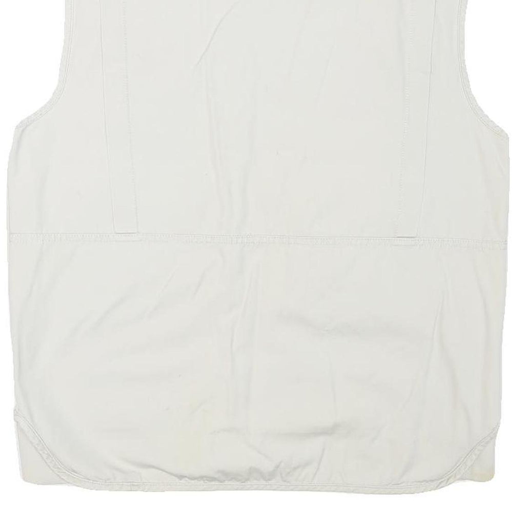 CAPE UNION Mens White M Cotton Blend Jacket Regular Fit Zip Utility Vest