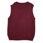 CROFT & BARROW Mens Maroon Grey Argyle Pullover V-Neck Basic Knit XL Sleeveless