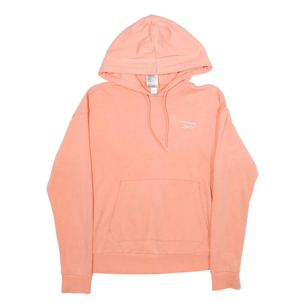 REEBOK Womens Peach Hoodie XS Cotton Blend Pullover Casual Lightweight