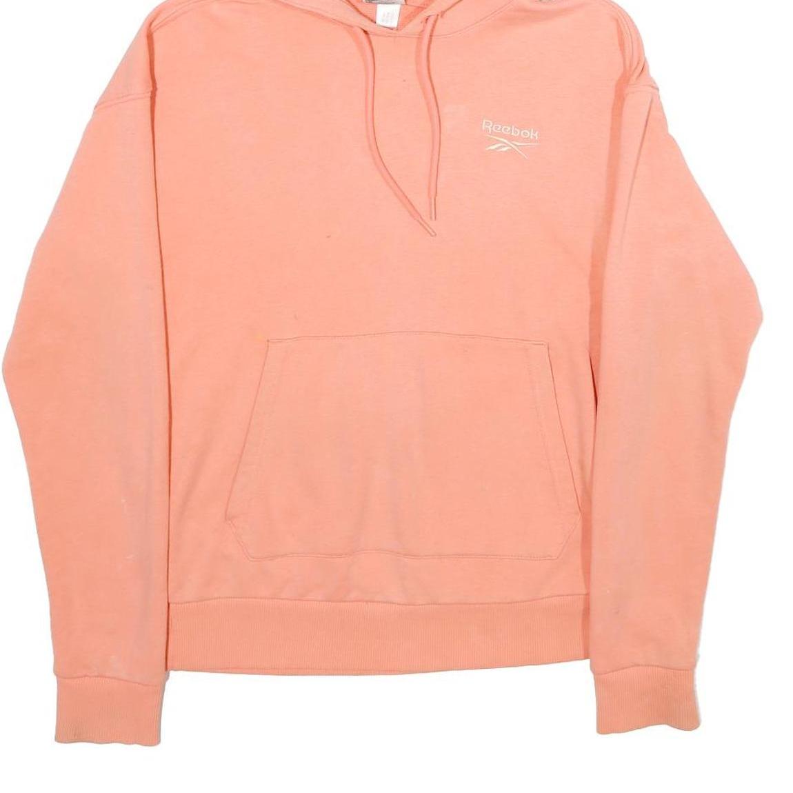 REEBOK Womens Peach Hoodie XS Cotton Blend Pullover Casual Lightweight
