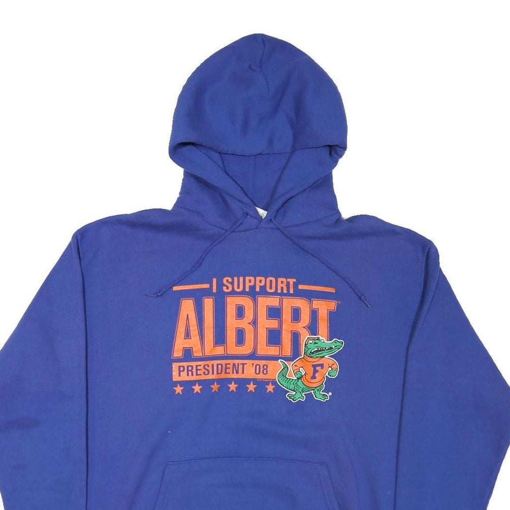 CSA Mens Blue I Support Albert Graphic Pullover Hoodie M Cotton Blend