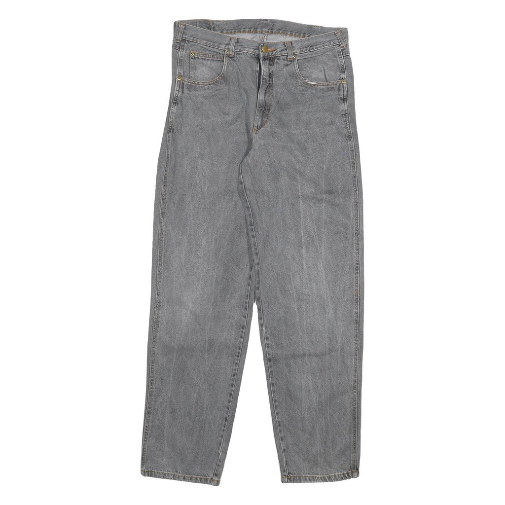 ACKERMAN Mens Jeans Grey Regular Straight Denim Medium W32 L32 Zip Closure