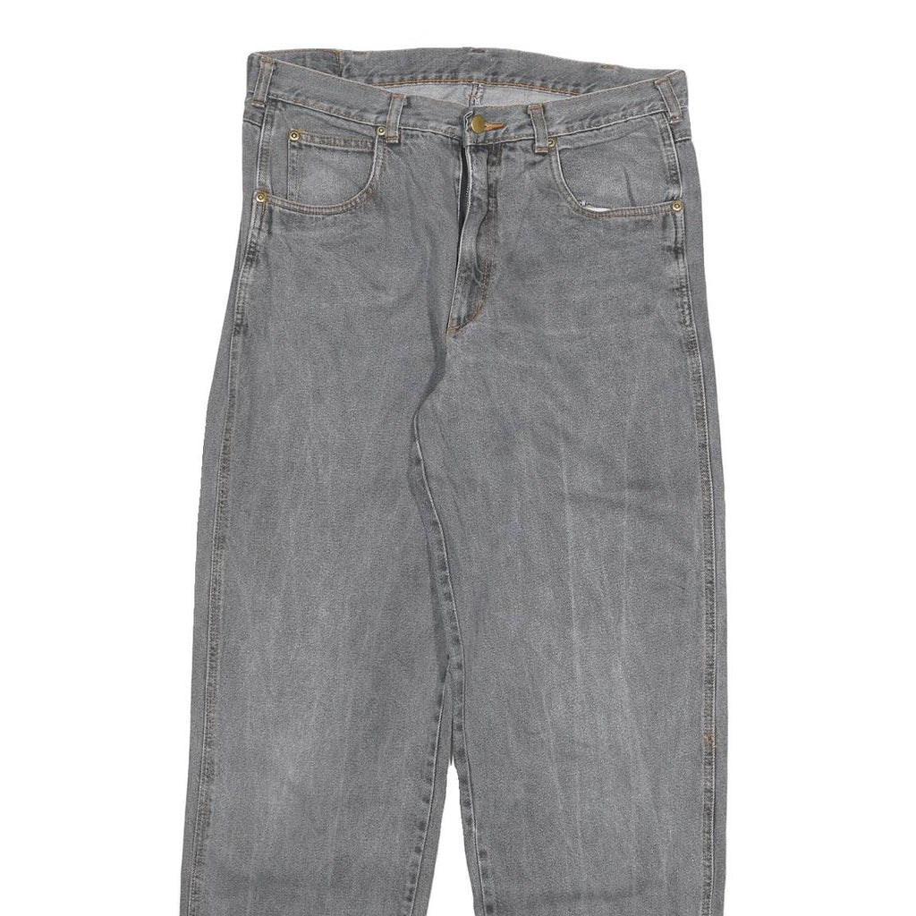 ACKERMAN Mens Jeans Grey Regular Straight Denim Medium W32 L32 Zip Closure