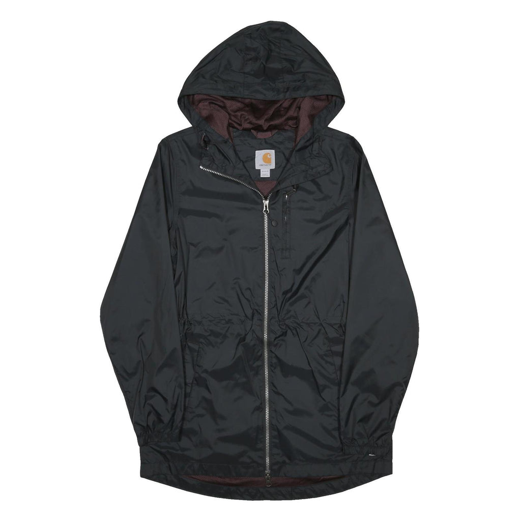 CARHARTT Womens Black Synthetic Zip Jacket XS Hooded Lightweight Outdoor