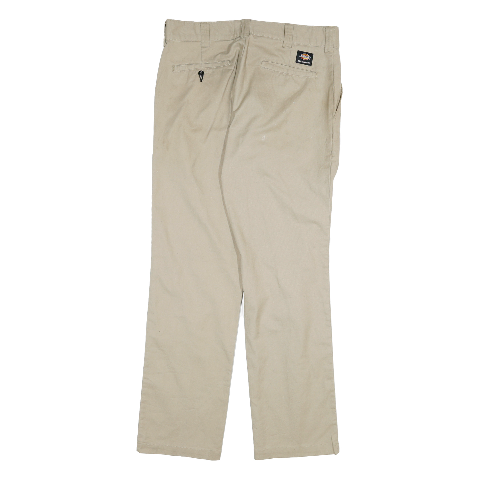 DICKIES Mens Cotton Blend Beige Regular Fit Straight Leg Trousers W32 L32