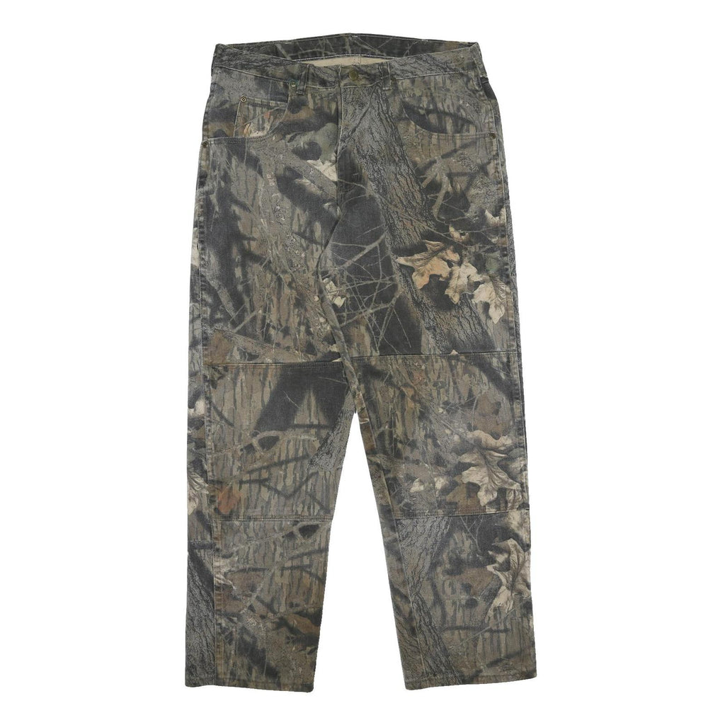 WRANGLER Real Tree Mens Regular Fit Cotton Jeans Camouflage W34 L30 Durable