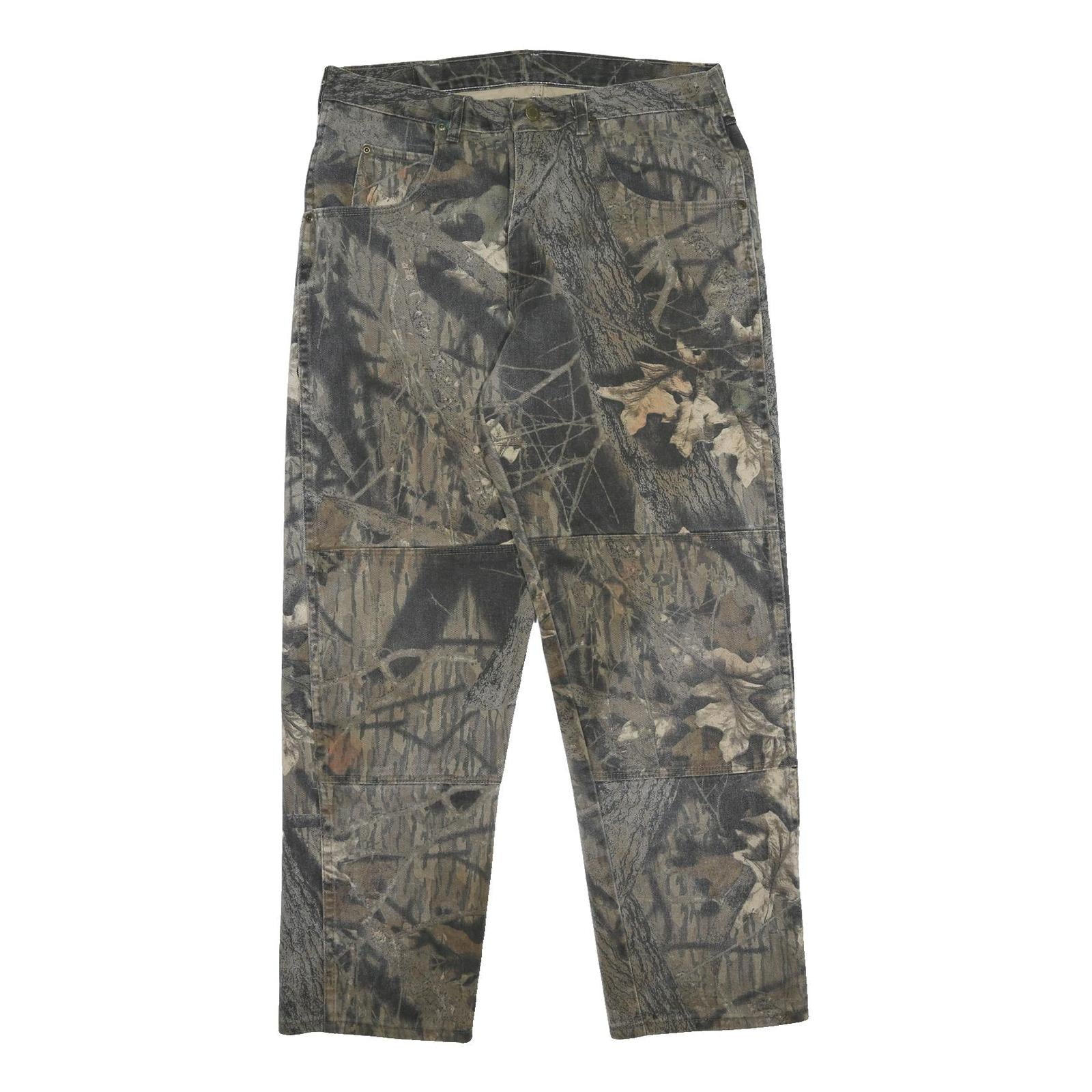 WRANGLER Real Tree Mens Regular Fit Cotton Jeans Camouflage W34 L30 Durable