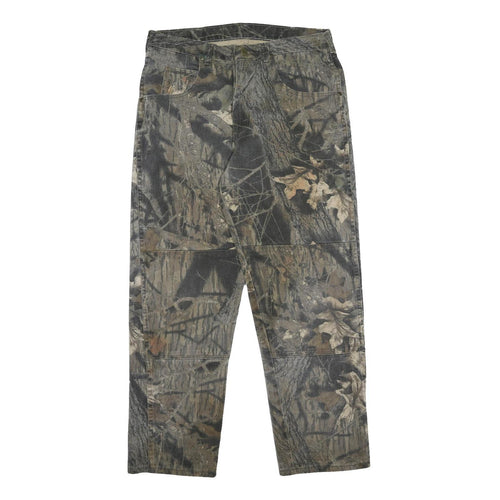 WRANGLER Real Tree Mens Regular Fit Cotton Jeans Camouflage W34 L30 Durable