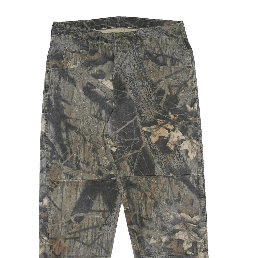 WRANGLER Real Tree Mens Regular Fit Cotton Jeans Camouflage W34 L30 Durable