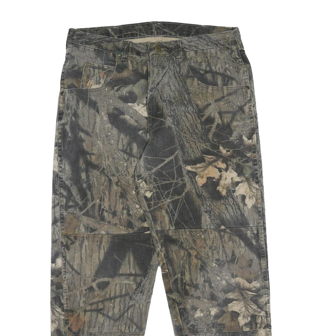 WRANGLER Real Tree Mens Regular Fit Cotton Jeans Camouflage W34 L30 Durable