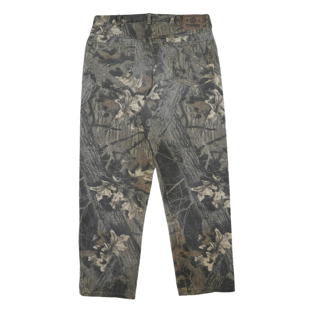 WRANGLER Real Tree Mens Regular Fit Cotton Jeans Camouflage W34 L30 Durable