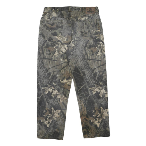 WRANGLER Real Tree Mens Regular Fit Cotton Jeans Camouflage W34 L30 Durable