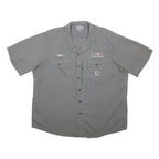 CARHARTT Mens Grey Work Shirt 2XL Cotton Blend Utility Button Pocket