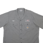 CARHARTT Mens Grey Work Shirt 2XL Cotton Blend Utility Button Pocket