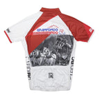 SANTINI Mens White & Red Granfondo Sangottardo Graphic Cycling Jersey L Short