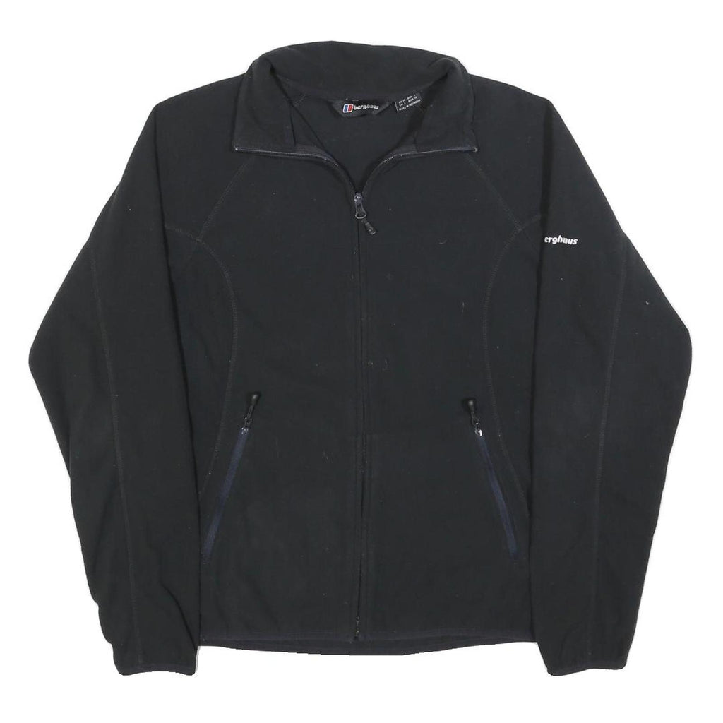 BERGHAUS Womens Black Fleece Jacket UK 12 Lightweight Outdoor Zip Up