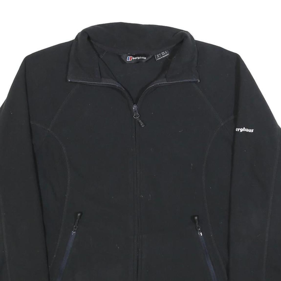BERGHAUS Womens Black Fleece Jacket UK 12 Lightweight Outdoor Zip Up