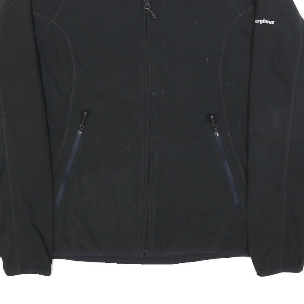 BERGHAUS Womens Black Fleece Jacket UK 12 Lightweight Outdoor Zip Up