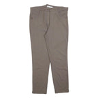 CARLA FERRONI Womens Slim Taupe Trousers W32 L27 Zip Pockets Tailored