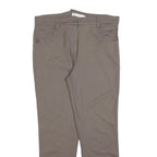 CARLA FERRONI Womens Slim Taupe Trousers W32 L27 Zip Pockets Tailored