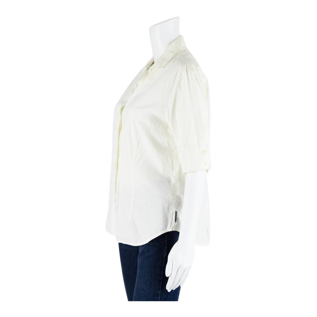 MARINA YACHTING Womens Shirt Blouse White Collared M