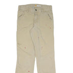 CARHARTT Mens Cotton Blend Beige Relaxed Straight Trousers W32 L34 Workwear