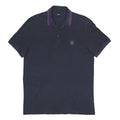BOSS HUGO BOSS Mens Navy Blue & Purple Short Sleeve Plain XL Polo Shirt Cotton