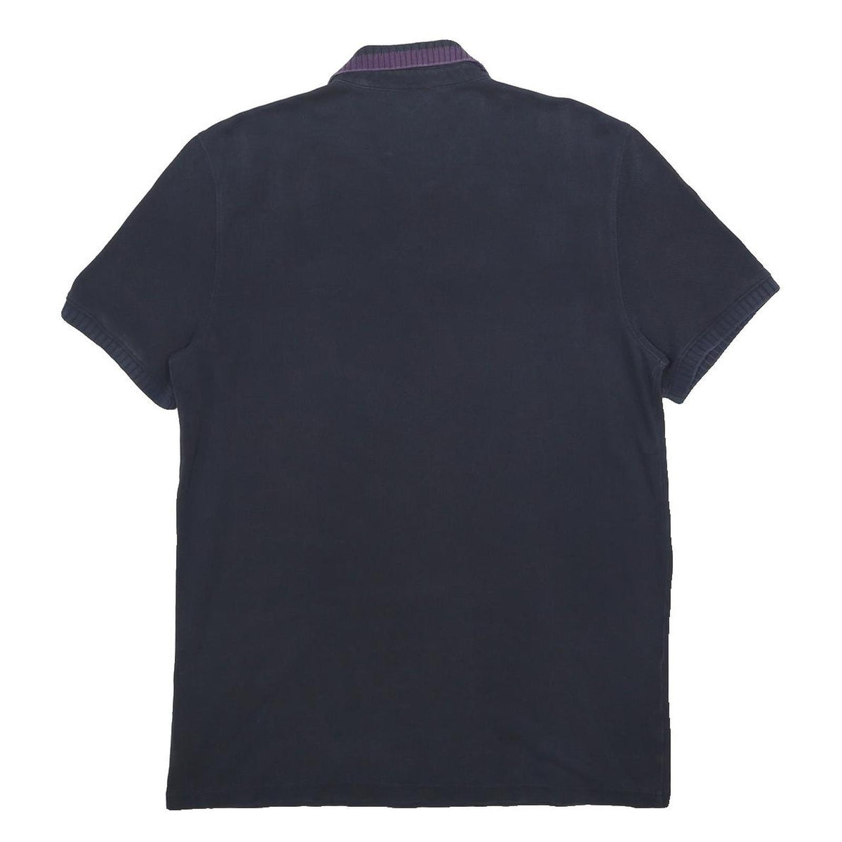 BOSS HUGO BOSS Mens Navy Blue & Purple Short Sleeve Plain XL Polo Shirt Cotton