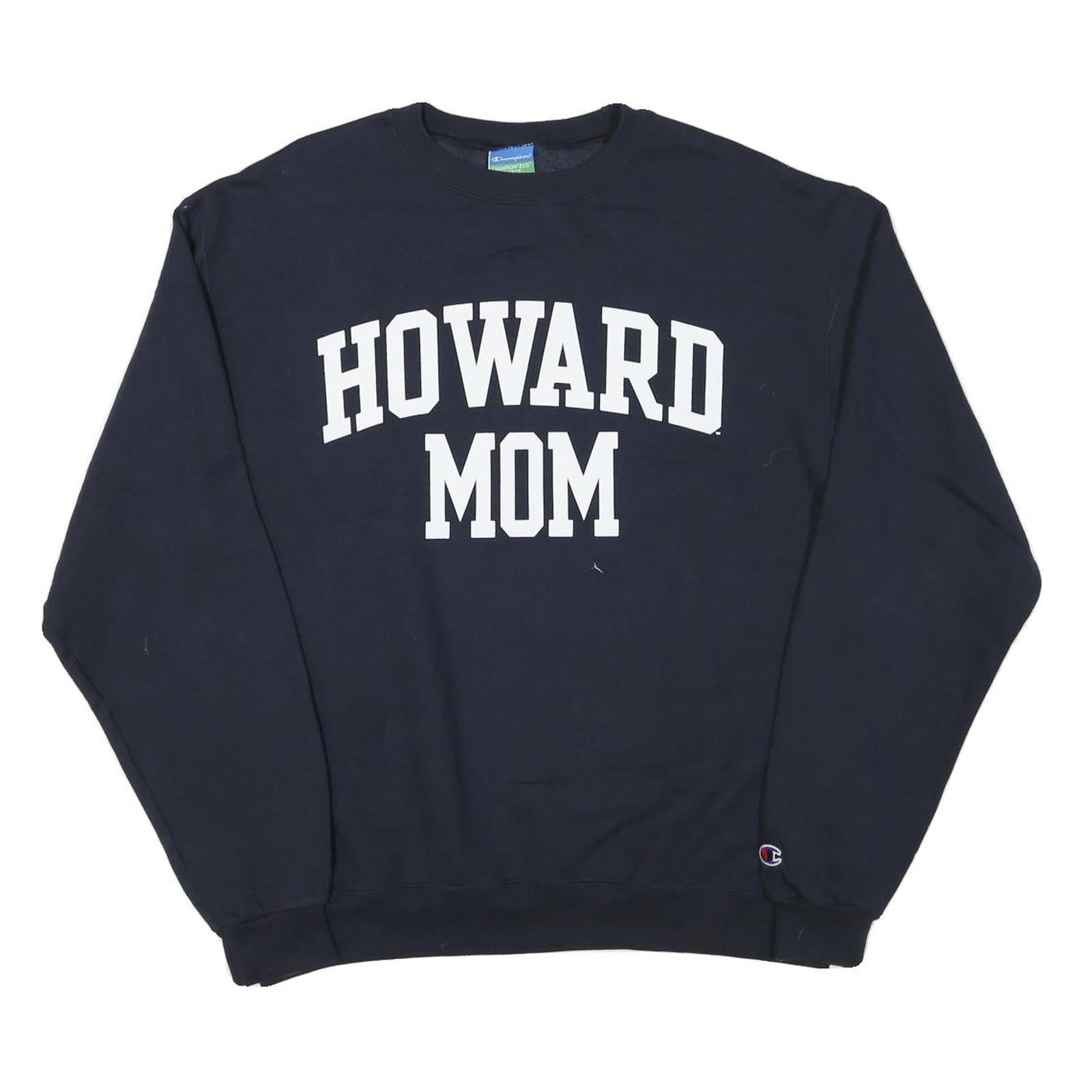 CHAMPION Mens Navy Blue Howard Mom Crew Neck L Sweatshirt Cotton Blend