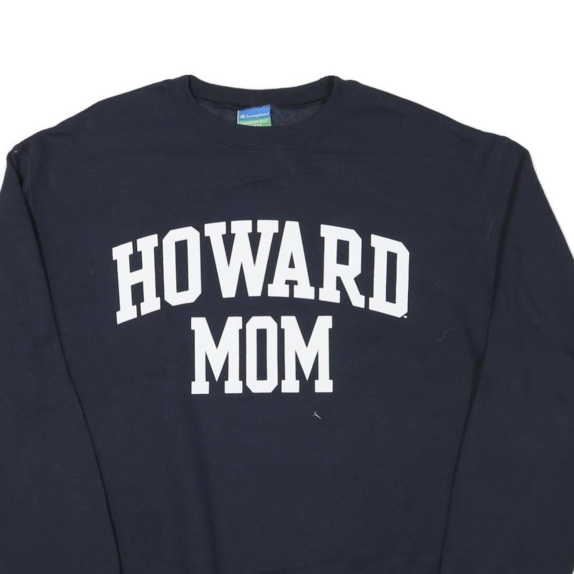 CHAMPION Mens Navy Blue Howard Mom Crew Neck L Sweatshirt Cotton Blend