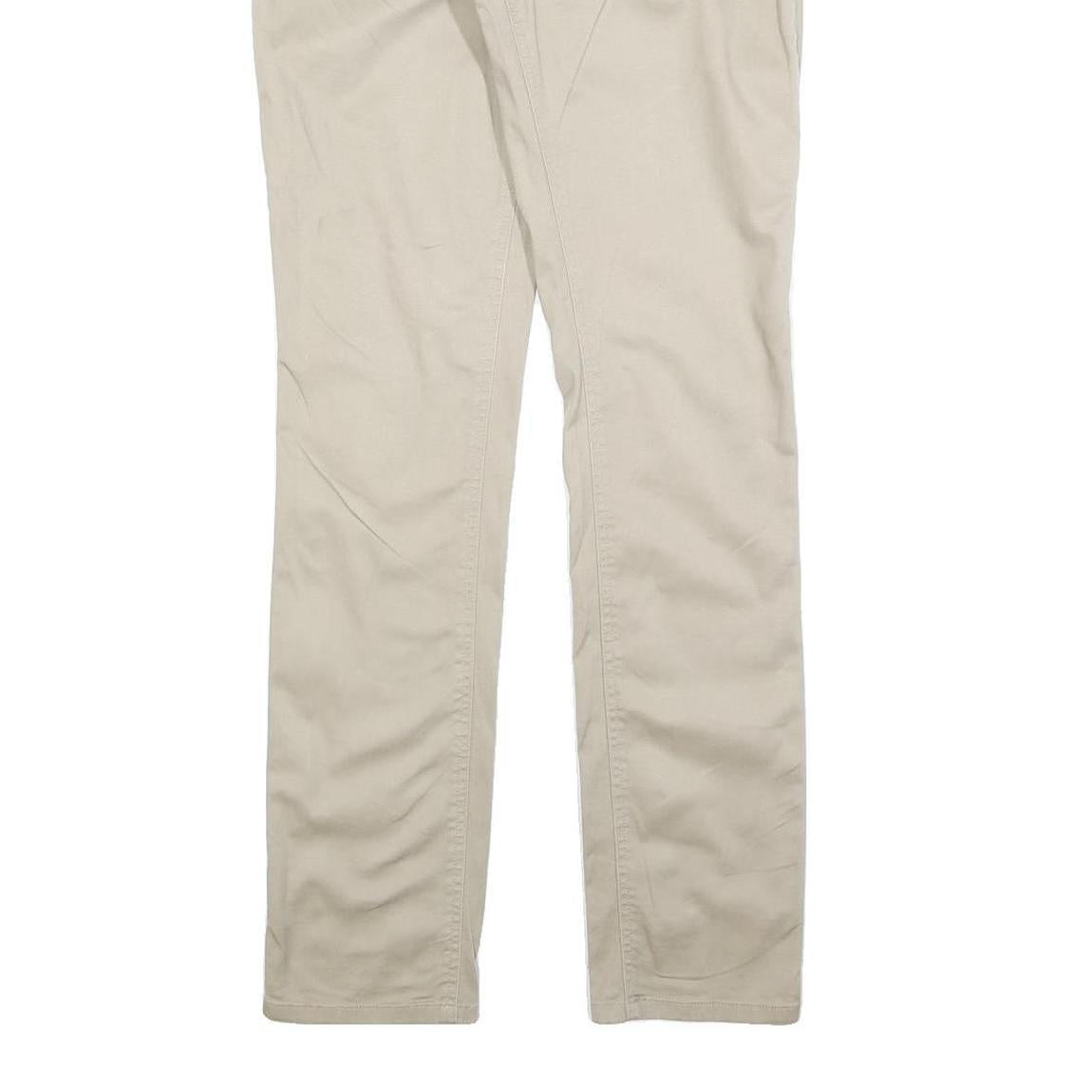 DICKIES Womens Slim Beige Cotton Blend Slim Straight Trousers W26 L32 Stylish