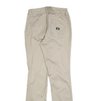 DICKIES Womens Slim Beige Cotton Blend Slim Straight Trousers W26 L32 Stylish