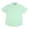 CHAPS Mens Green Check Shirt L Button-Down Collar Short Sleeve Cotton Blend