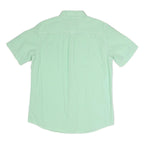 CHAPS Mens Green Check Shirt L Button-Down Collar Short Sleeve Cotton Blend