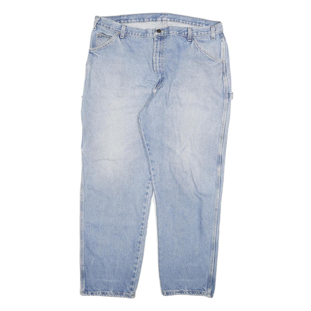 DICKIES Mens Blue Relaxed Straight Denim Light Jeans W40 L30 Workwear