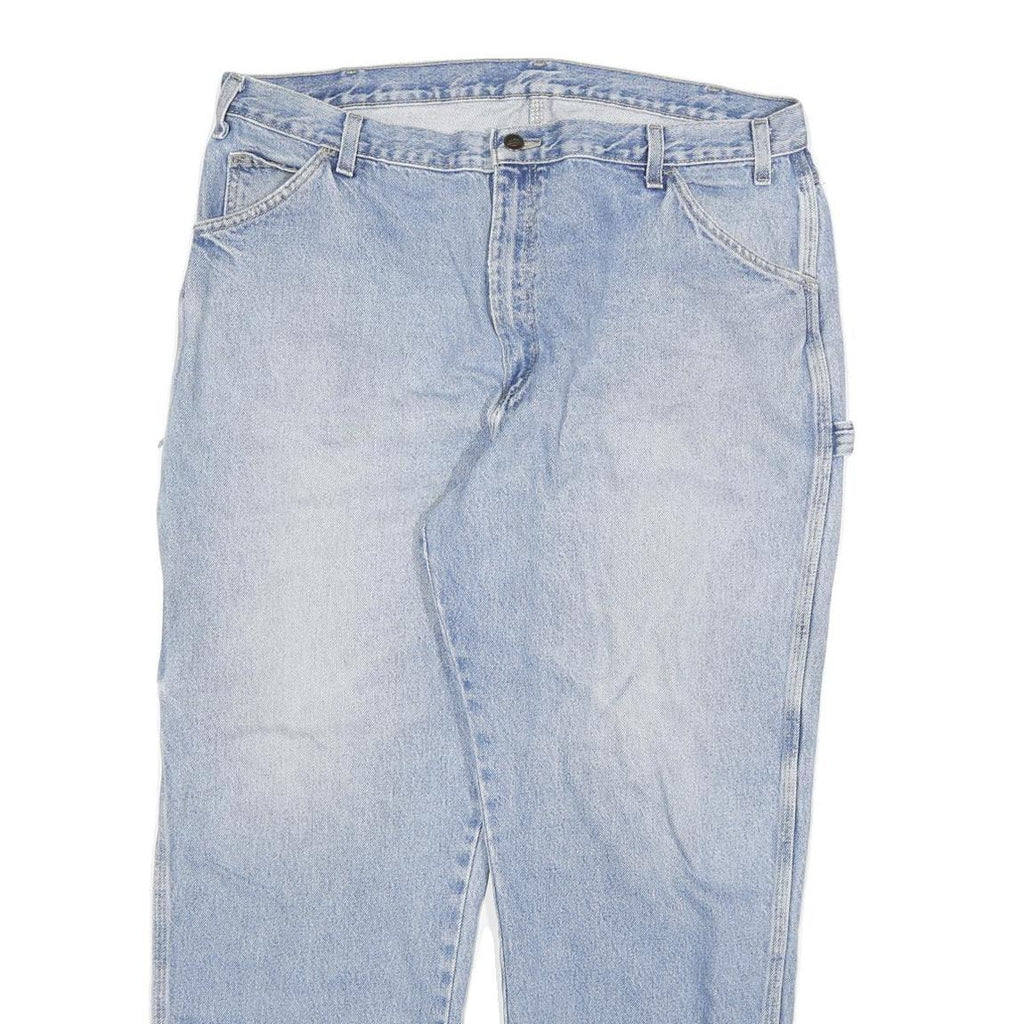 DICKIES Mens Blue Relaxed Straight Denim Light Jeans W40 L30 Workwear