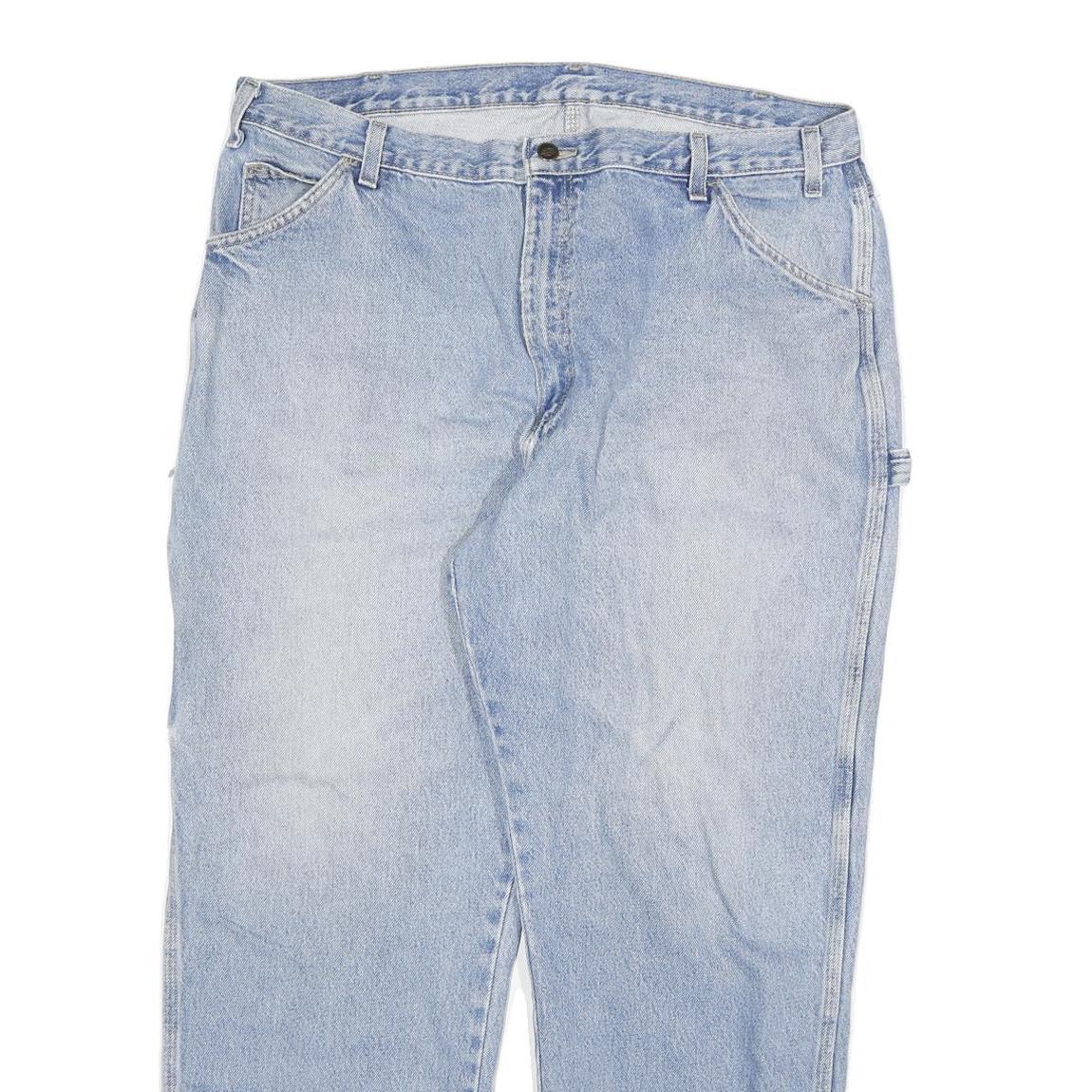 DICKIES Mens Blue Relaxed Straight Denim Light Jeans W40 L30 Workwear