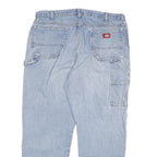 DICKIES Mens Blue Relaxed Straight Denim Light Jeans W40 L30 Workwear