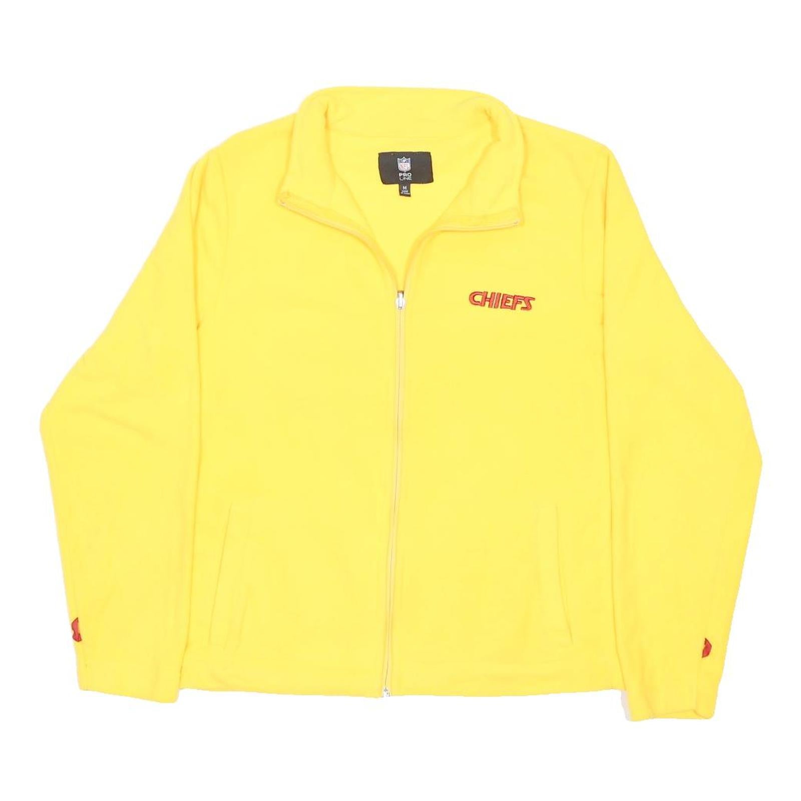 NFL Womens Yellow Chiefs Plain Full Zip Polyester Jumper M Official Sportswear