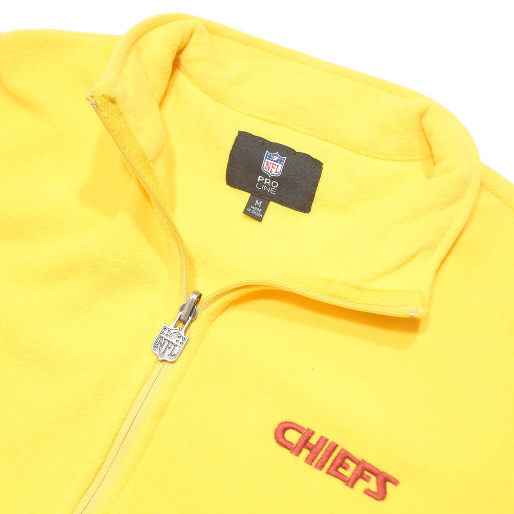 NFL Womens Yellow Chiefs Plain Full Zip Polyester Jumper M Official Sportswear