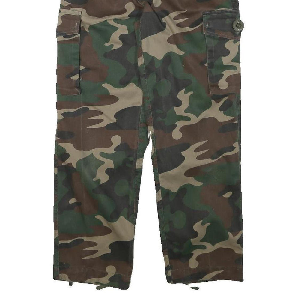 Mens Cotton Blend Camouflage Cargo Trousers Regular W26 L25 Utility Zip Pocket