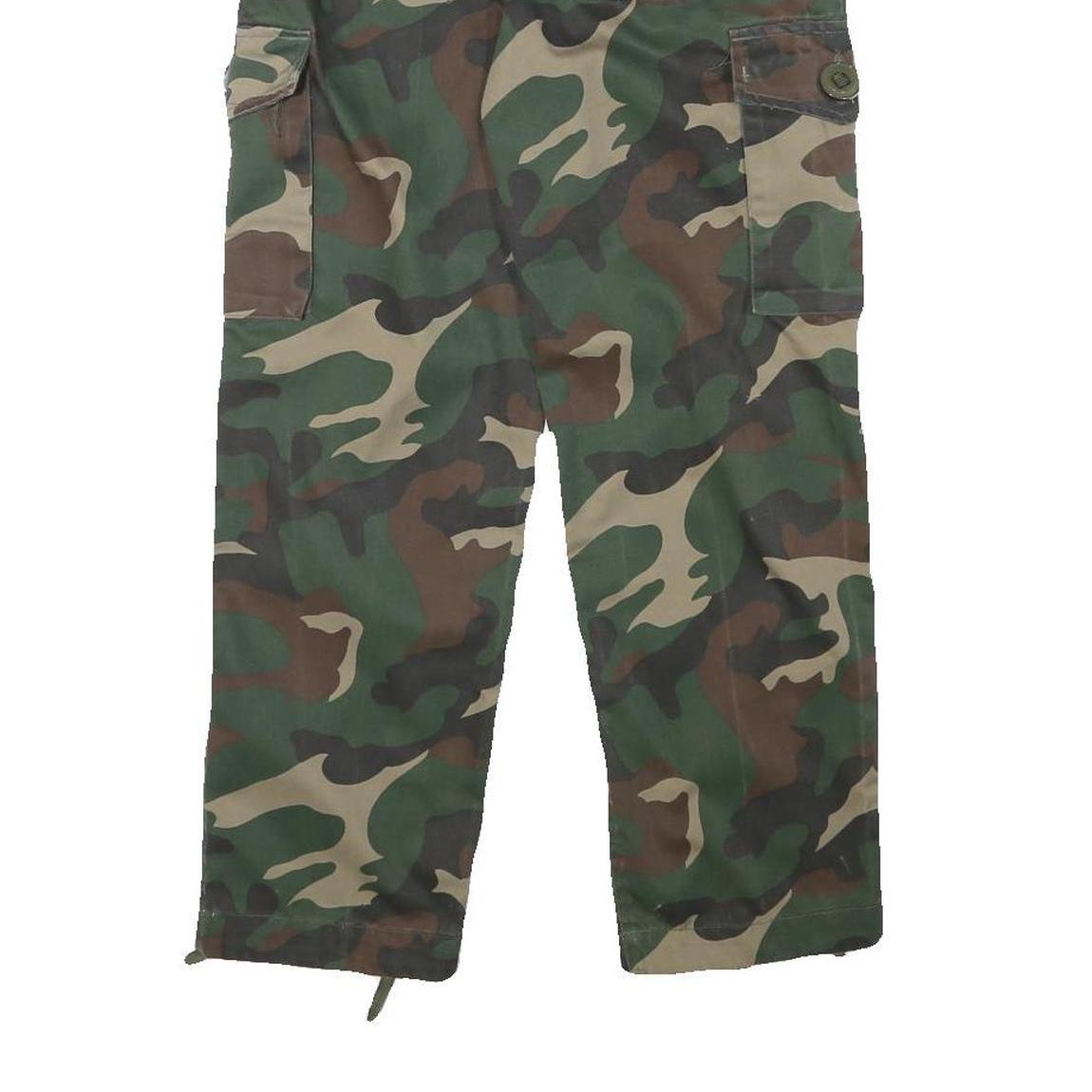 Mens Cotton Blend Camouflage Cargo Trousers Regular W26 L25 Utility Zip Pocket