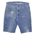 WRANGLER Mens Denim Blue Casual Shorts 2XL W36 Cotton Blend Comfortable Fit