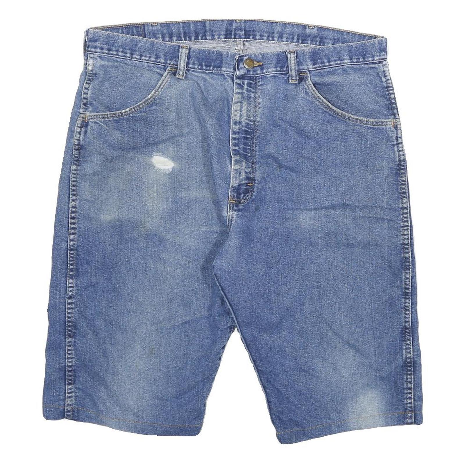 WRANGLER Mens Denim Blue Casual Shorts 2XL W36 Cotton Blend Comfortable Fit