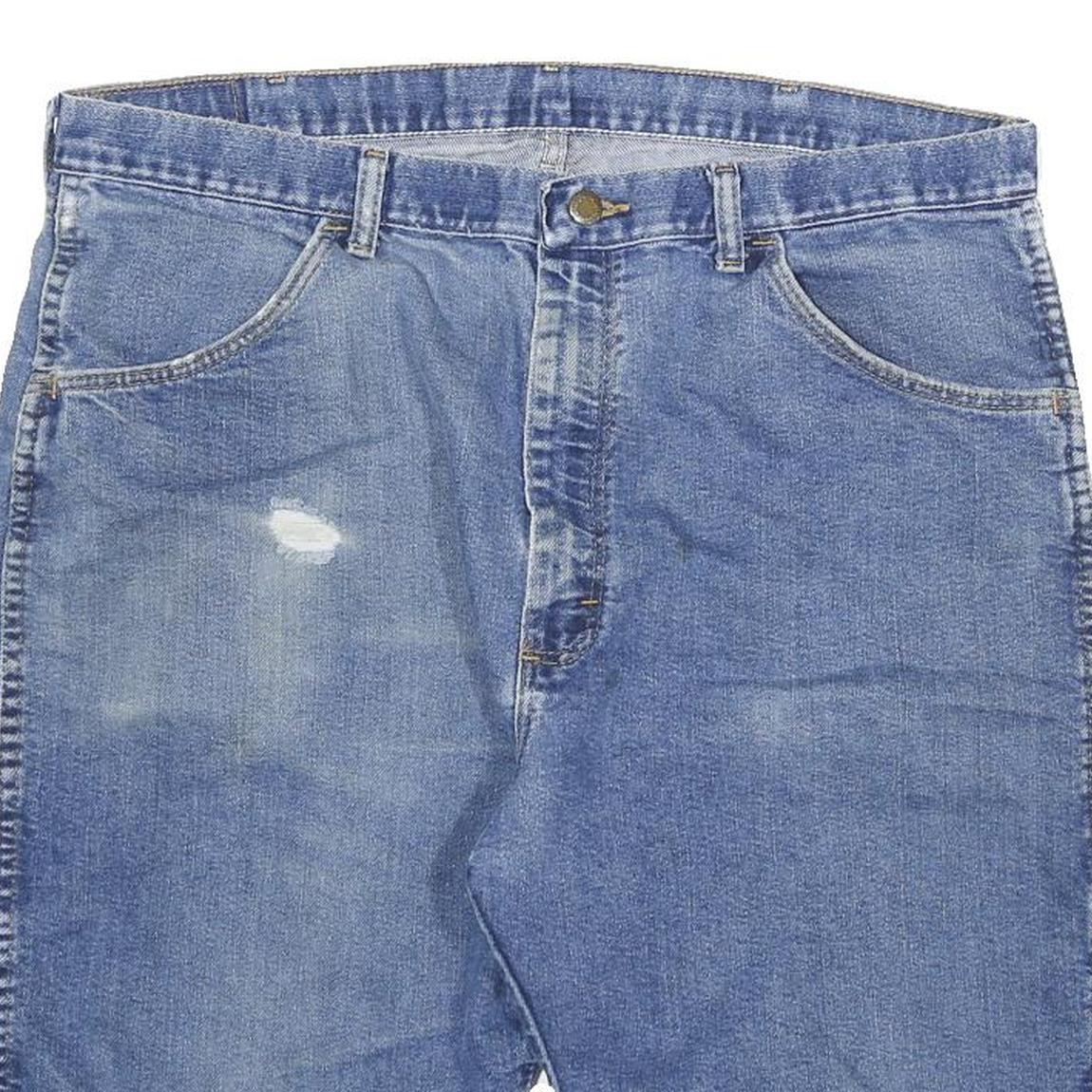 WRANGLER Mens Denim Blue Casual Shorts 2XL W36 Cotton Blend Comfortable Fit