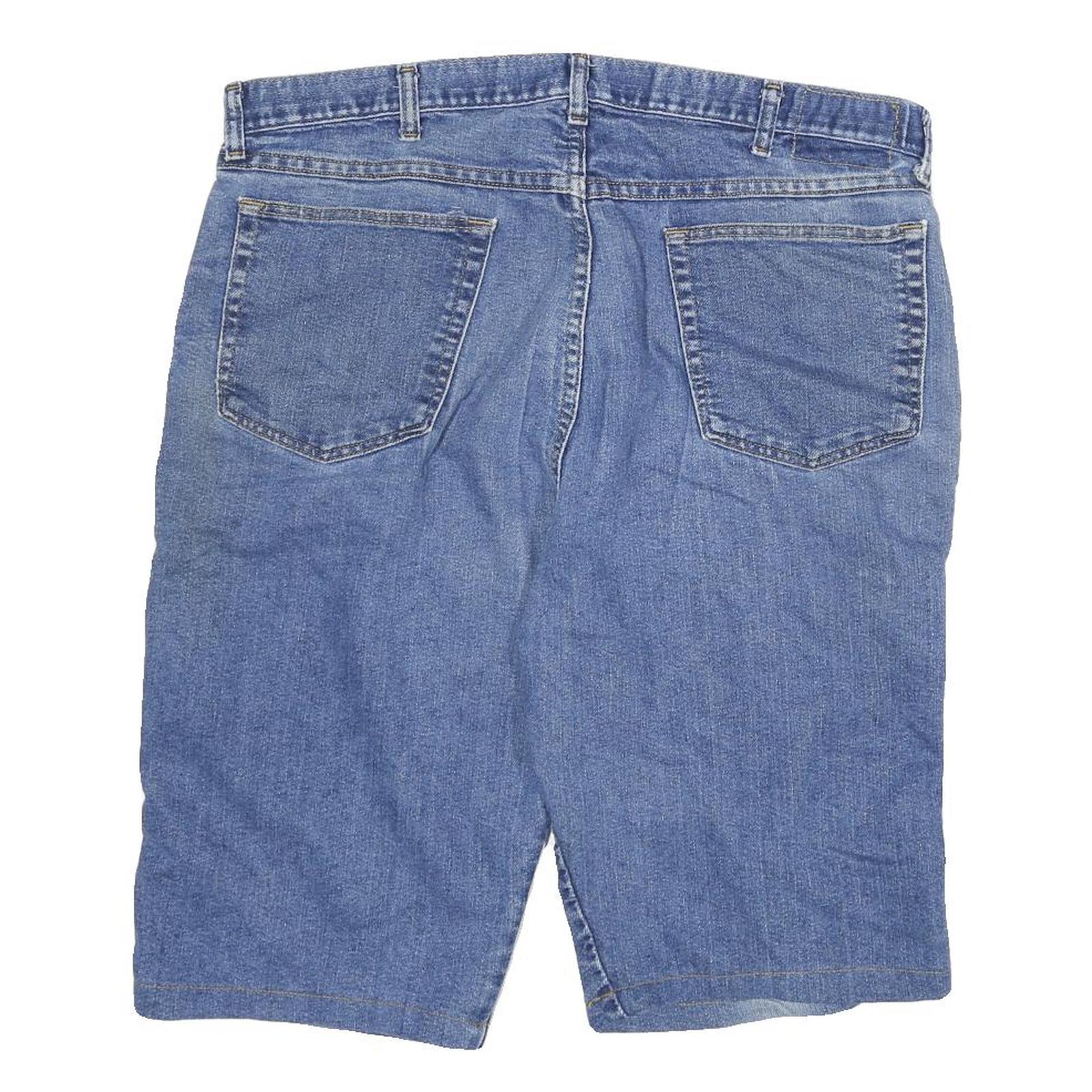 WRANGLER Mens Denim Blue Casual Shorts 2XL W36 Cotton Blend Comfortable Fit