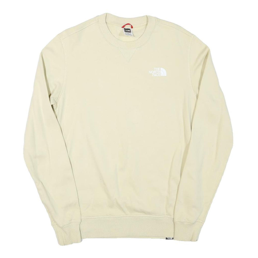 THE NORTH FACE Mens Cream Sweatshirt Crew Neck S Cotton Blend Lightweight