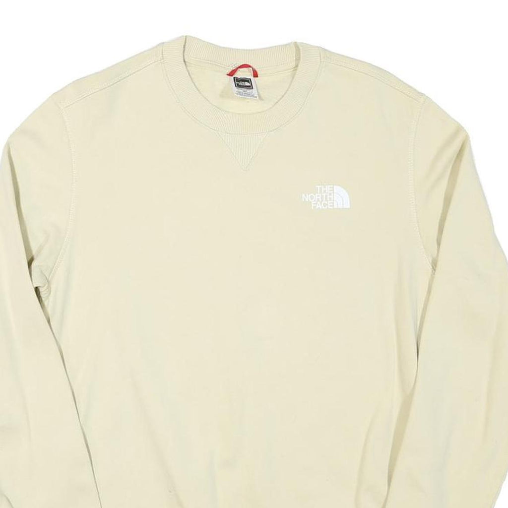 THE NORTH FACE Mens Cream Sweatshirt Crew Neck S Cotton Blend Lightweight